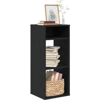 Bogreol Konstrueret Træ Antikt Trælook - Sort / 34 x 31 x 80 cm