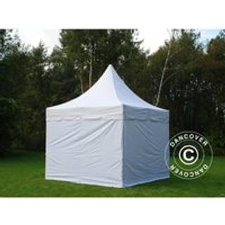 Foldetelt FleXtents Easy up pavillon PRO Peak Pagoda 4x4m Hvid, inkl. 4 sider