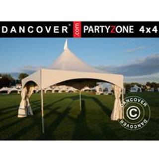Pagodetelt PartyZone 4x4m, PVC, Hvid