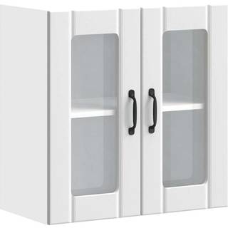 køkkenvægskab med glasdør Lucca konstrueret træ hvid