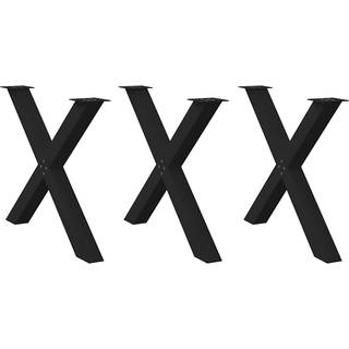 Spisebordsben X-Formet 70X(72-73) Cm Stål Sort - 3 / 90 x (72-73) cm (80 mm)