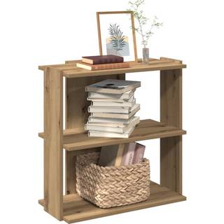 bogreol med 3 hylder 60x30x60 cm konstrueret træ egetræsfarvet