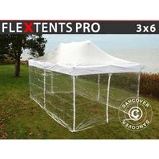 Foldetelt FleXtents Easy up pavillon PRO 3x6m Transparent, inkl. 6 sider
