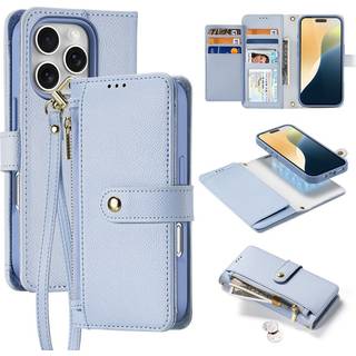 iPhone 16 Pro Dux Ducis Lawa Pung læderetui m. magnetisk cover - babyblå