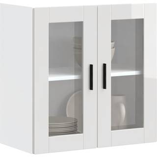 Køkkenvægskab Med Glasdør Porto Hvid Højglans