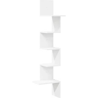 Væghængt Hjørnehylde 20X20X127,5 Konstrueret Træ - Hvid / 32 x 32 x 127.5 cm