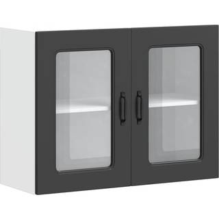 Køkkenvægskab Med Glasdør Kalmar Konstrueret Træ Sort