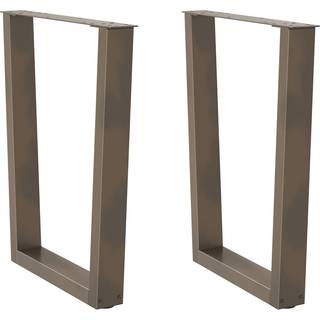 spisebordsben V-formet 2 stk. naturstål 70 x (72-73,3) cm stål