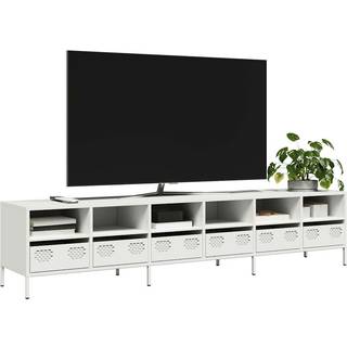 Tv-Bord 68X39X43,5 Cm Koldvalset Stål - 202 cm / Hvid