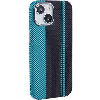 iPhone 14 - EIDERWOOD Mønstret Carbon Cover - MagSafe Kompatibel - Blue/Black