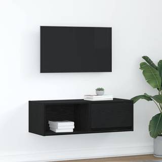 Tv-Bord 60X31X25,5 Cm Konstrueret Træ - 1 / 80 cm / Sort eg