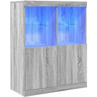 Skænk 81X37X100 Cm Konstrueret Træ - Grå sonoma-eg