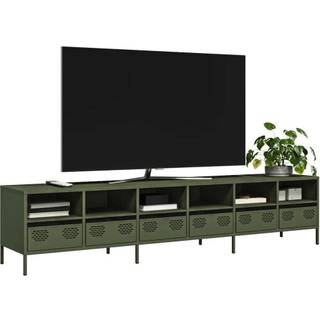 Tv-Bord 68X39X43,5 Cm Koldvalset Stål - 202 cm / Olivengrøn