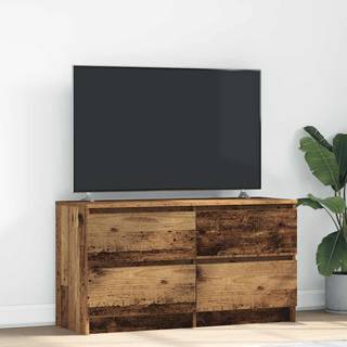 tv-bord 100x35x54 cm konstrueret træ antikt trælook