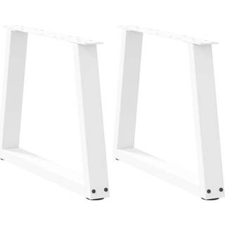 Sofabordben V-Formet Stål Hvid - 2 / 70 x (42-43.3) cm