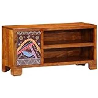 Tv-Bord 90X30X45 Massivt Akacietræ Flerfarvet