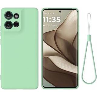Motorola Moto G75 Flydende silikone cover med håndrem - grøn