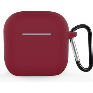 Apple AirPods (4. Gen.) Silikone Cover inkl. Karabinhage - Mørkerød