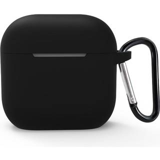 Apple AirPods (4. Gen.) Silikone Cover m. Karabinhage - Sort