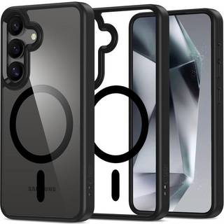 Samsung Galaxy S25 Tech-Protect Magmat Cover - MagSafe Kompatibel - Gennemsigtig / Sort