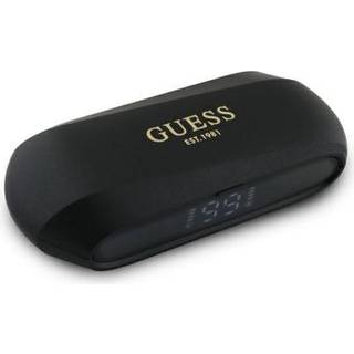 Guess Elongated Metallic Printed Logo Trådløse hovedtelefoner med opladningsetui - sort
