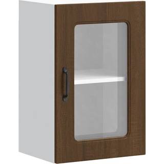 Køkkenvægskab Med Glasdør Kalmar Brun Egetræsfarve