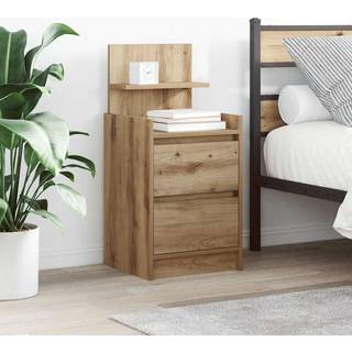 sengebord med 2 skuffer 38x34x80 cm kunsteg