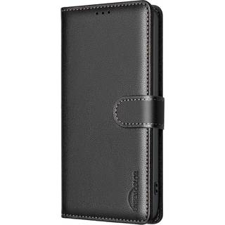 BINFEN Samsung Galaxy A26 (5G) Imiteret Læder Flip Cover m. RFID Blokering & Kortholder - Sort