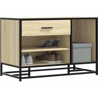 Skobænk 80X40X53,5 Cm Konstrueret Træ Metal Etræsfarve - Sonoma-eg