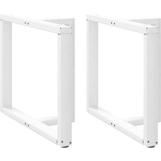 Sofabordben T-Formet Stål Hvid - 100 x 35 x (72-73) cm