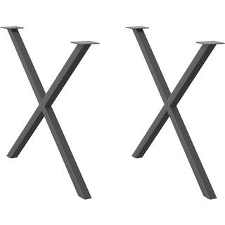 Spisebordsben X-Formet 80X(72-73) Cm Stål Antracitgrå - 2 / 90 x (72-73) cm (40 mm)