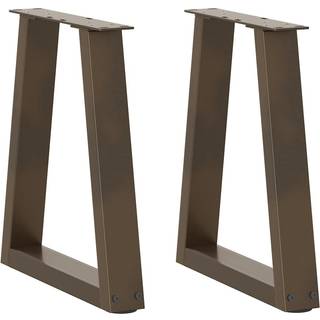 sofabordsben V-formet 2 stk. naturstål 28 x (42-43,3) cm stål