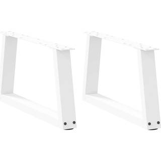 Sofabordben V-Formet Stål Hvid - 2 / 70 x (30-31.3) cm
