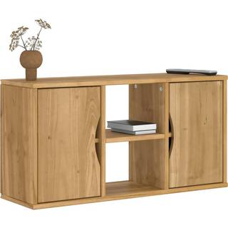 Tv-Skab Odda 79X24X40 Cm Massivt Fyrretræ - briwb / med døre