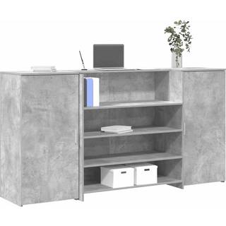 Receptionsskranke Konstrueret Træ - Betongrå / 200 x 50 x 103.5 cm