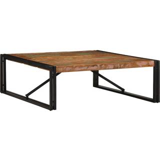 Sofabord Massivt Genbrugstræ Flerfarvet - Massivt genanvendt træ / 100 x 100 x 35 cm