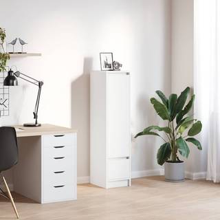 Højskab 29,5X34X119,5 Cm Konstrueret Træ - Hvid