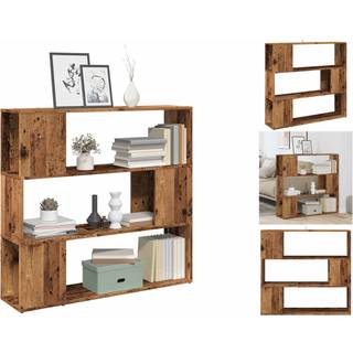 bogreol/rumdeler 100x24x94 cm antikt træ