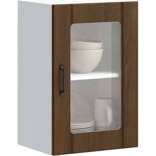 Køkkenvægskab Med Glasdør Lucca Brun Egetræsfarve