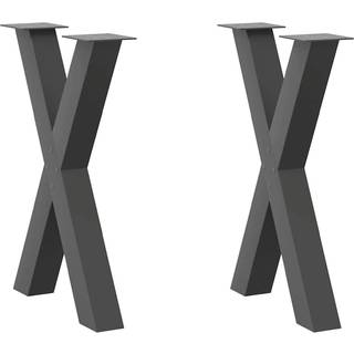 Spisebordsben X-Formet 80X(72-73) Cm Stål Antracitgrå - 2 / 60 x (72-73) cm (80 mm)