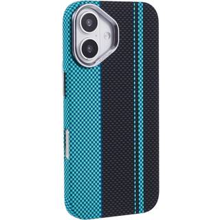 iPhone 16 - EIDERWOOD Mønstret Carbon Cover - MagSafe Kompatibel - Blue/Black