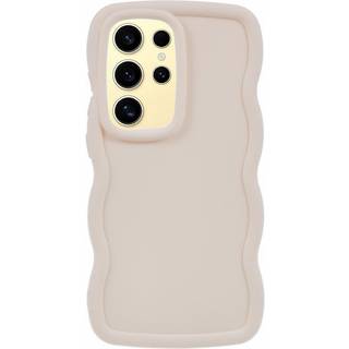 EIDERWOOD Samsung Galaxy S25 Ultra Fleksibelt Plastik Cover med Bølgedesign - Beige