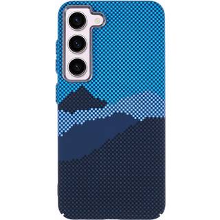 Samsung Galaxy S23 - EIDERWOOD Mønstret Carbon Cover - MagSafe Kompatibel - Blue Peak