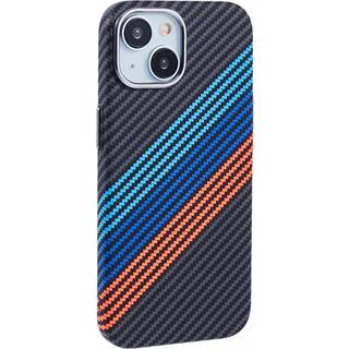 iPhone 15 - EIDERWOOD Mønstret Carbon Cover - MagSafe Kompatibel - Colorful Stripes