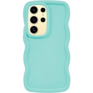 EIDERWOOD Samsung Galaxy S25 Ultra Fleksibelt Plastik Cover med Bølgedesign - Turkis