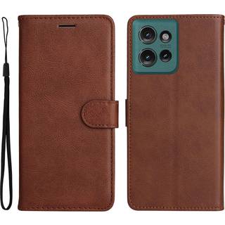 Motorola Edge 50 Wallet Flip Læder Cover m. Pung - Mørkebrun