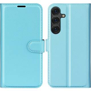 EIDERWOOD Samsung Galaxy S25+ (Plus) Stødresistent Læder Wallet Cover med Litchi Tekstur - Turkis