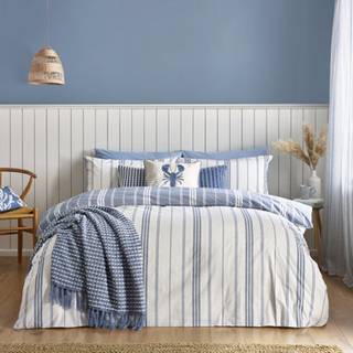 Catherine Lansfield Catherine Lansfield Blue Harbour Stripe Reversible Duvet Cover Set