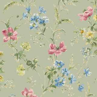 Laura Ashley Wallpaper Poppy Meadow 127405