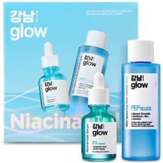 Gangnam Glow Skin-Smoothing Solution Duo-Multi-peptid toner til ansigt 5.07fl oz & niacinamid (vitamin B3) Serum 1.01fl oz I Koreansk hudplejepro